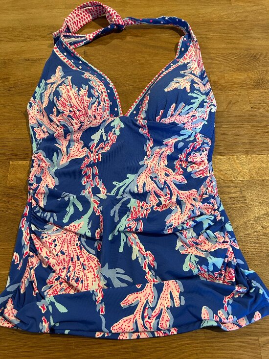 Lilly Pulitzer Other - LILLY PULITZER Sz S Borealis Blue Bliss Halter Tankini Swimsuit Top